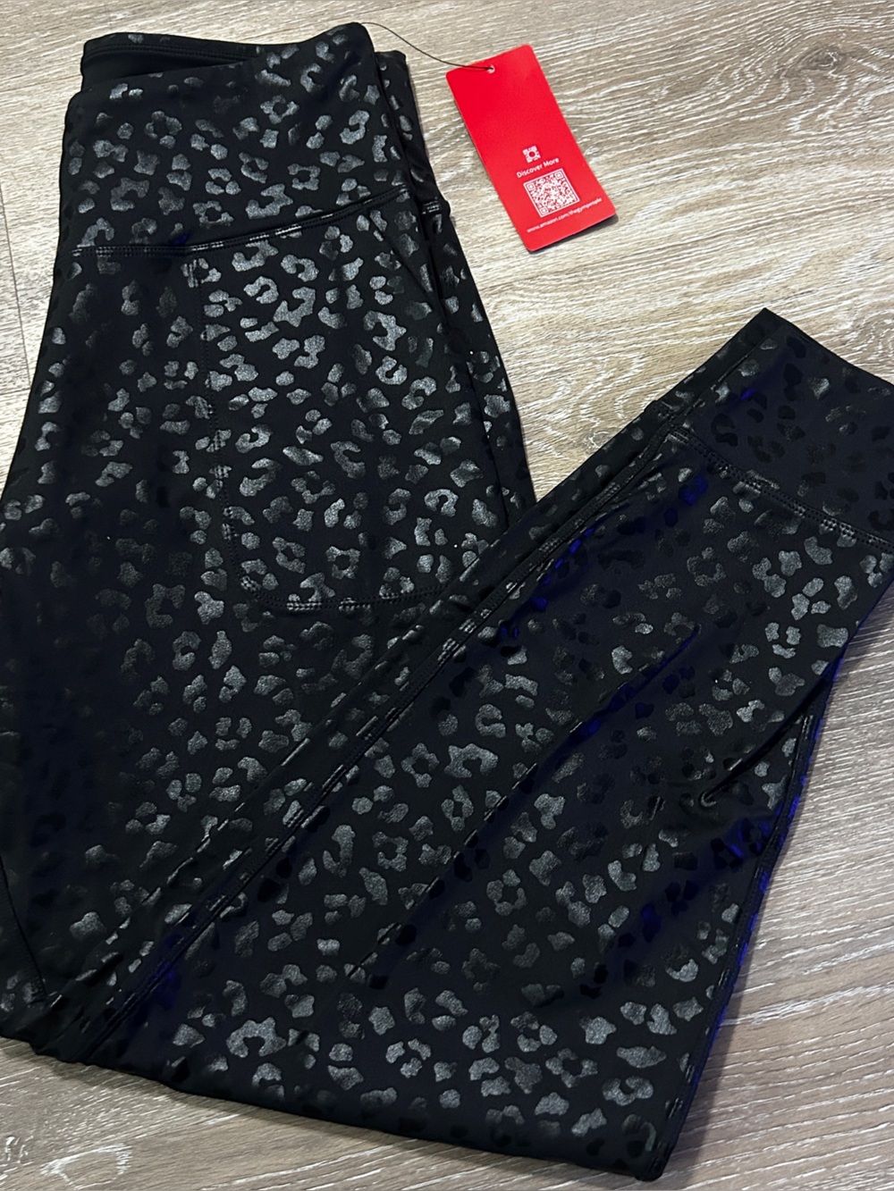 The Gym People TGP Shiny Leopard Leggings | High Waist | Pocket | Medium NWT
